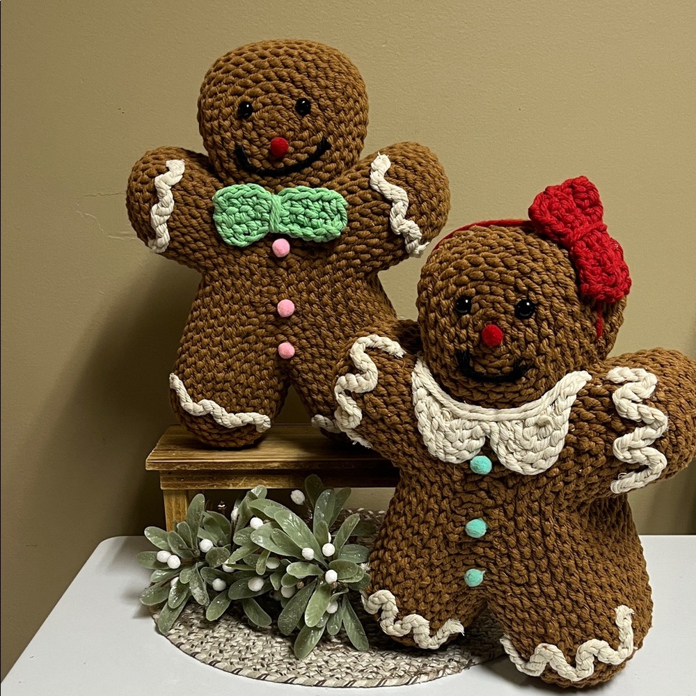 Gingerbread Sugar Plum Dreams Boy/Girl Crochet set of two.